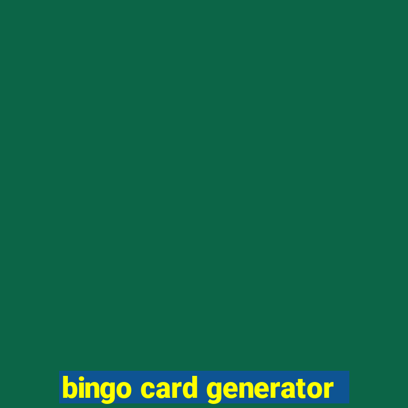 bingo card generator