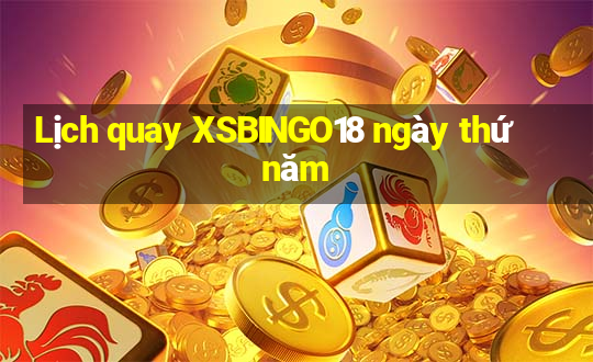 Lịch quay XSBINGO18 ngày thứ năm