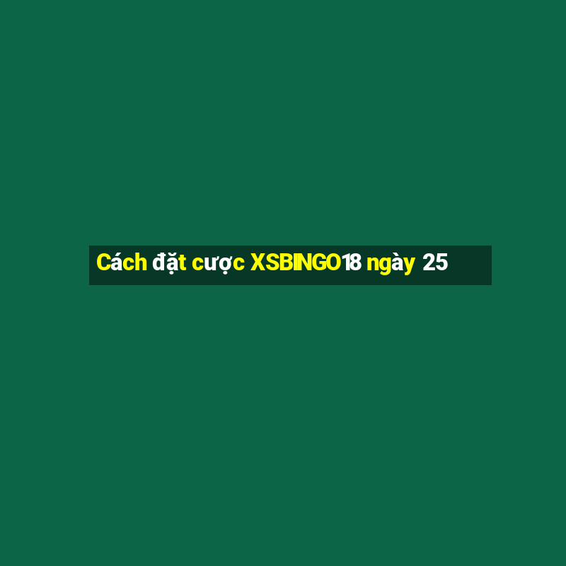 Cách đặt cược XSBINGO18 ngày 25